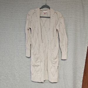 No Boundaries Cream Open Knit Cardigan